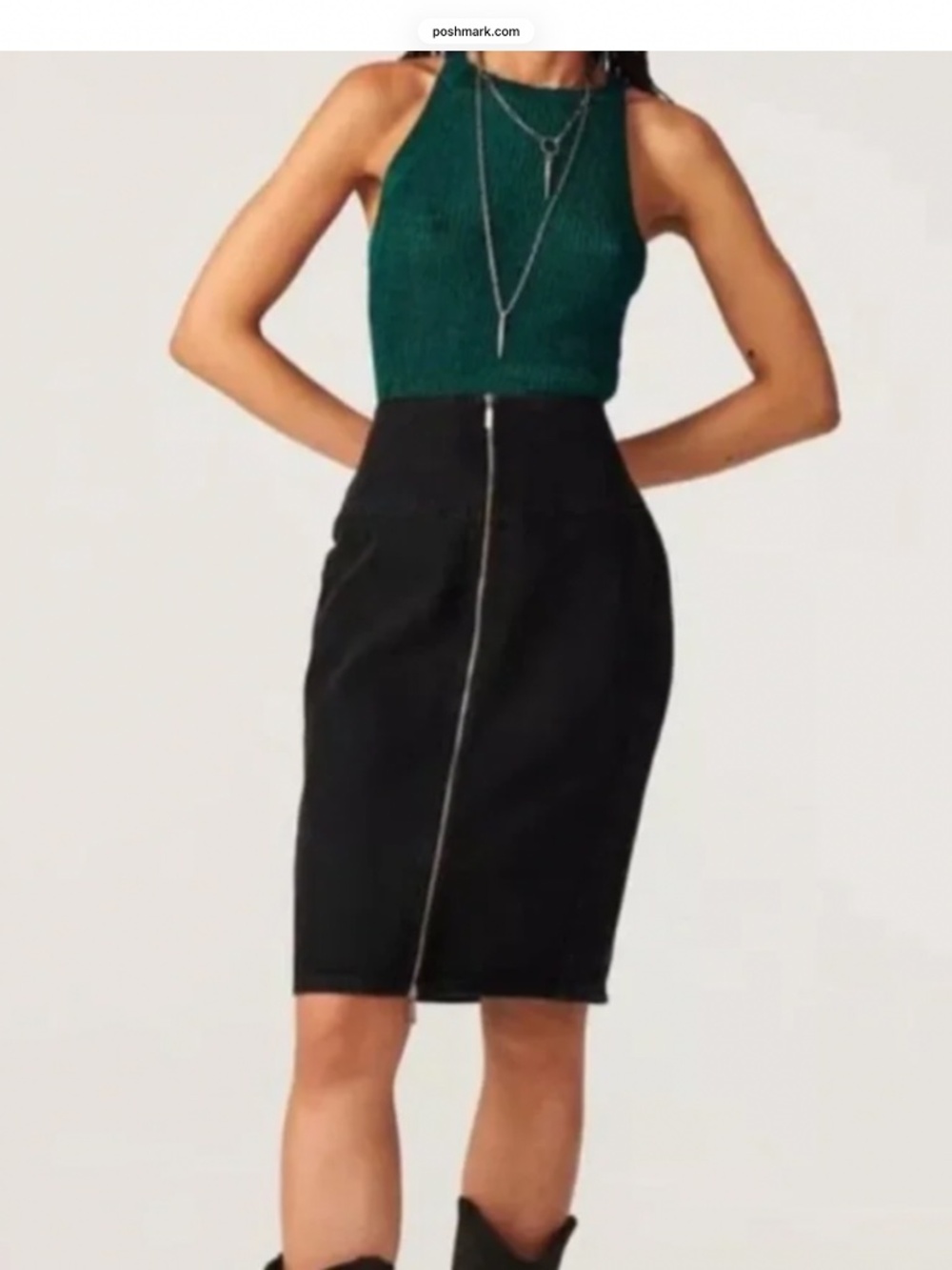 ba&sh Lady Pencil,Skirt (NWT) in Dark Grey Size XS with front zipper